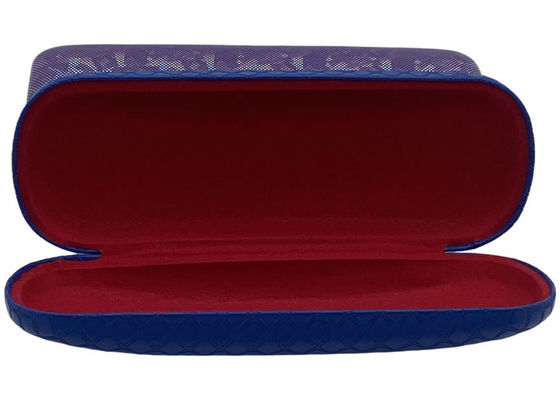 Woven Pattern Leather Wrapped Metal Eyeglass Case