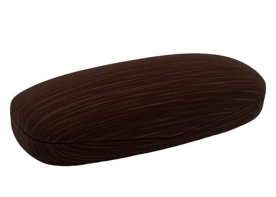 Dark Brown Metal Glasses Case , Clamshell Glasses Case For Kids
