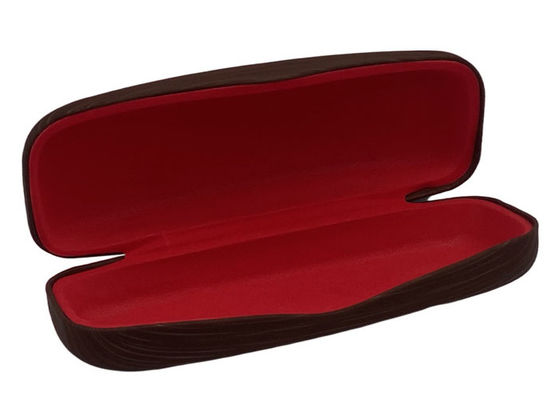 Dark Brown Metal Glasses Case , Clamshell Glasses Case For Kids
