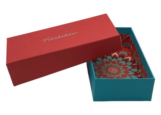 Red Top And Bottom Cardboard Sunglasses Box , Custom Sunglasses Box