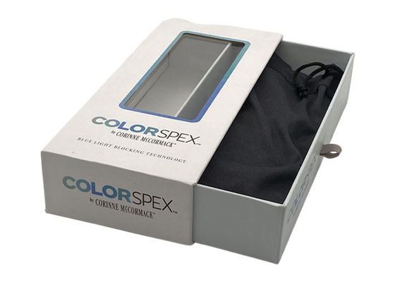 White Coated Cardboard Sunglasses Box With Transparent Window