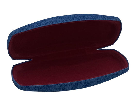 Blue Iron Frame Clamshell Hard Leather Glasses Case
