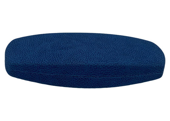 Blue Iron Frame Clamshell Hard Leather Glasses Case