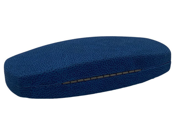 Blue Iron Frame Clamshell Hard Leather Glasses Case