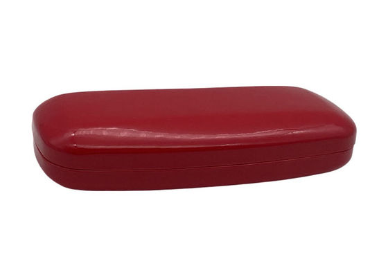 Hard Red Leather Clamshell Eyeglass Case 159x69x37mm