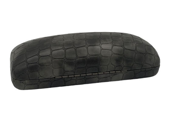Crocodile Pattern PU Metal Clamshell Glasses Case