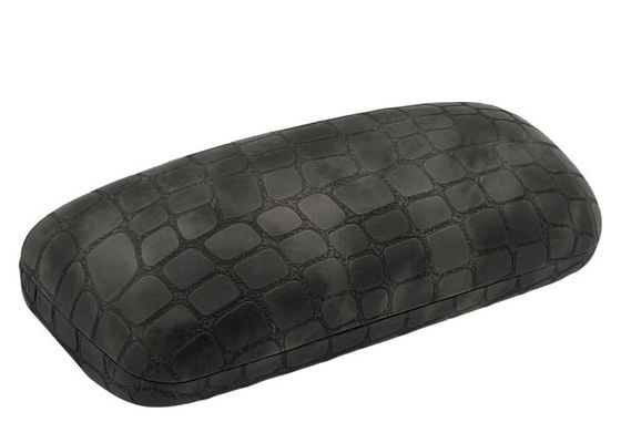 Crocodile Pattern PU Metal Clamshell Glasses Case