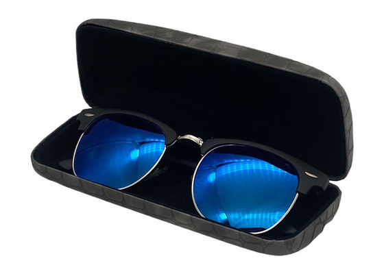 Crocodile Pattern PU Metal Clamshell Glasses Case