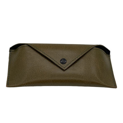 Custom Pattern Brown 17.2CM Soft Leather Glasses Case Slim Handcrafted