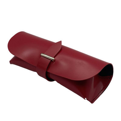 Red Bag Belt Closure ODM Leather Glasses Case FOR Ladies Eyewear Packaging