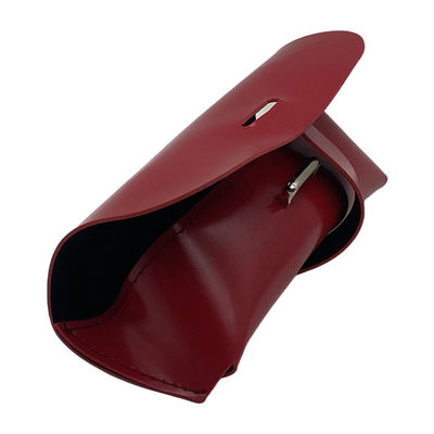 Red Bag Belt Closure ODM Leather Glasses Case FOR Ladies Eyewear Packaging
