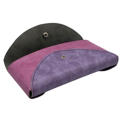 Purple Oem Labels Soft Leather Eyeglass Pouch Portable Hot Stamping Logo