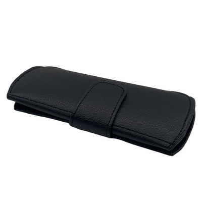 Lightweight Portable Printing Logo Black Leather Eyeglass Case Fashionable Pu