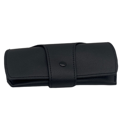 Lightweight Portable Printing Logo Black Leather Eyeglass Case Fashionable Pu