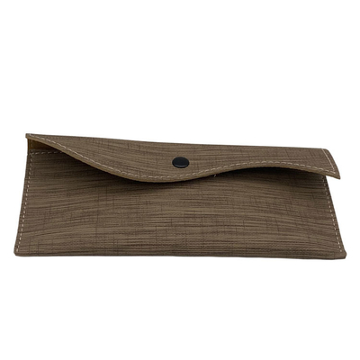 Pvc 182x86mm Handmade Leather Glasses Case Portable Holder Embossing Logo