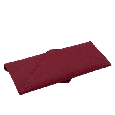Red Pu 20mm Leather Reading Glasses Case Portable For Men And Women