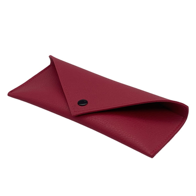Red Pu 20mm Leather Reading Glasses Case Portable For Men And Women