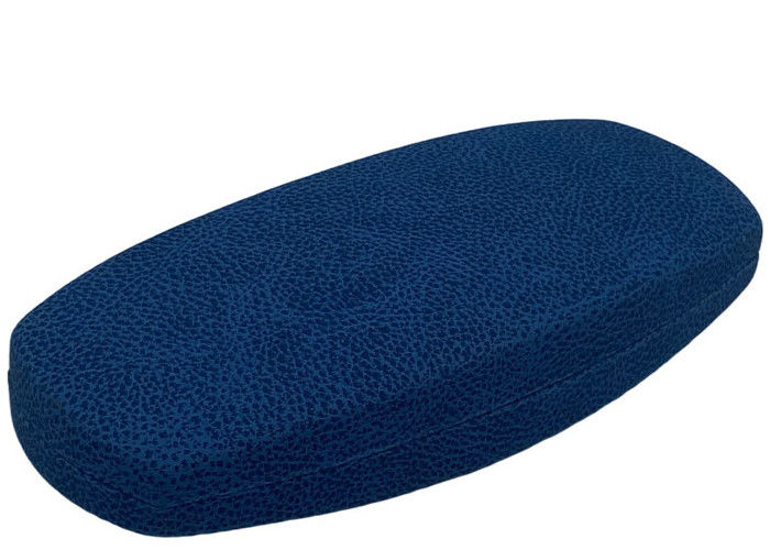 Blue Iron Frame Clamshell Hard Leather Glasses Case