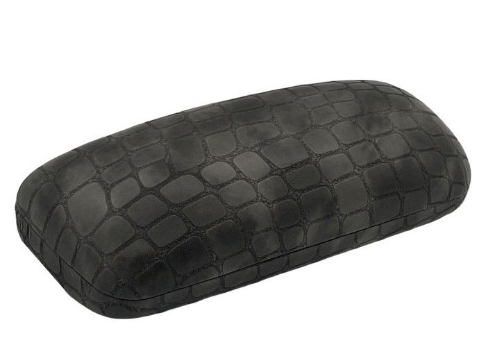 Crocodile Pattern PU Metal Clamshell Glasses Case