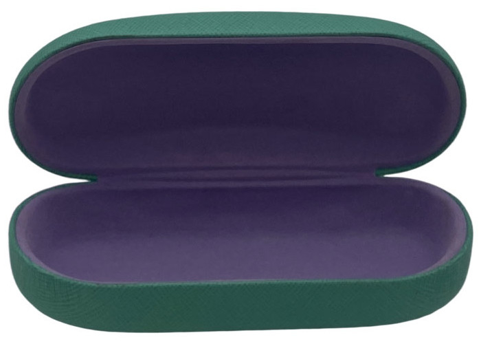 Green Color 47mm Metal Sunglasses Case With Custom Logo Printing