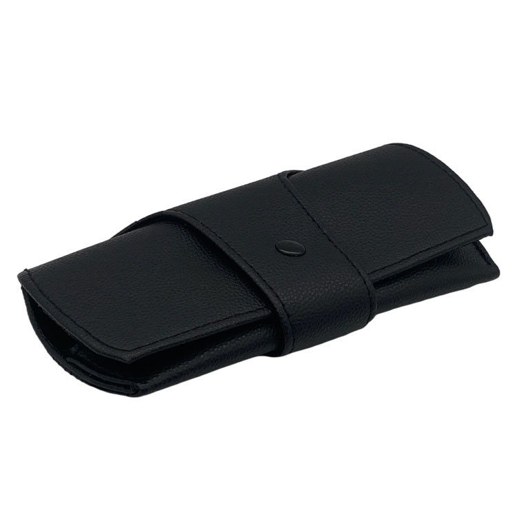 Lightweight Portable Printing Logo Black Leather Eyeglass Case Fashionable Pu